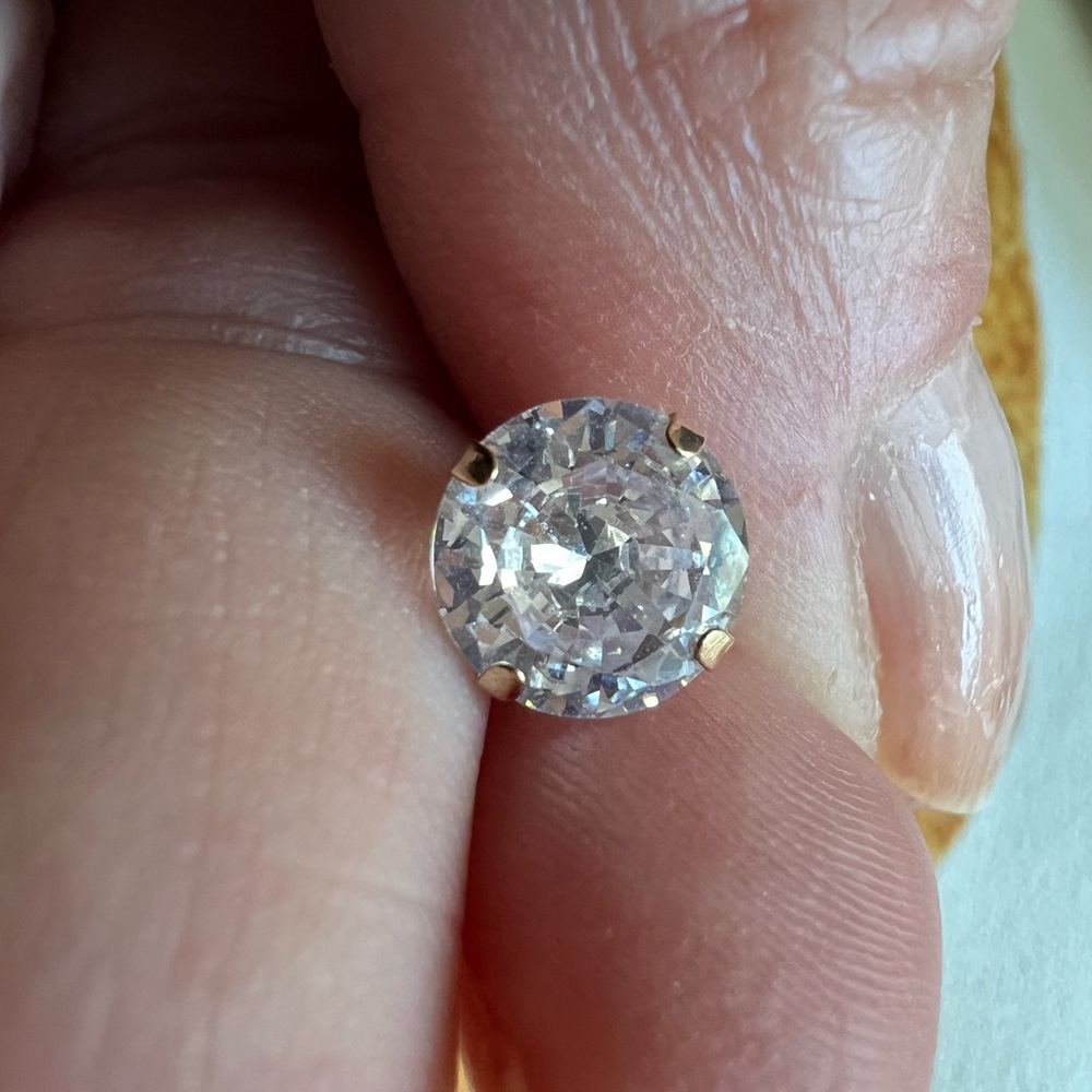 R. H. Macy’s 14K Yellow Gold Stud Cubic Zirconia Earrings 7.5MM - Picture 5 of 11